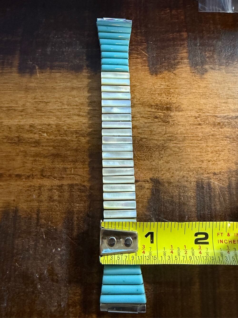 Native American Inlay Turquoise Mother of Pearl Expansion Watch Band